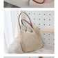 Borsa a mano in paglia leggera intrecciata a maglia cava casual da spiaggia