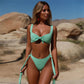 Costume da bagno da donna con reggiseno a fascia e spacco a tubo