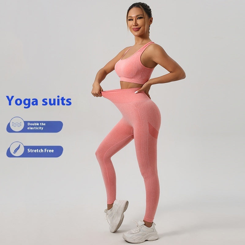 Nylon Yoga Kleidung Anzug Damen Herbst und Winter Sport Rückenfrei BH