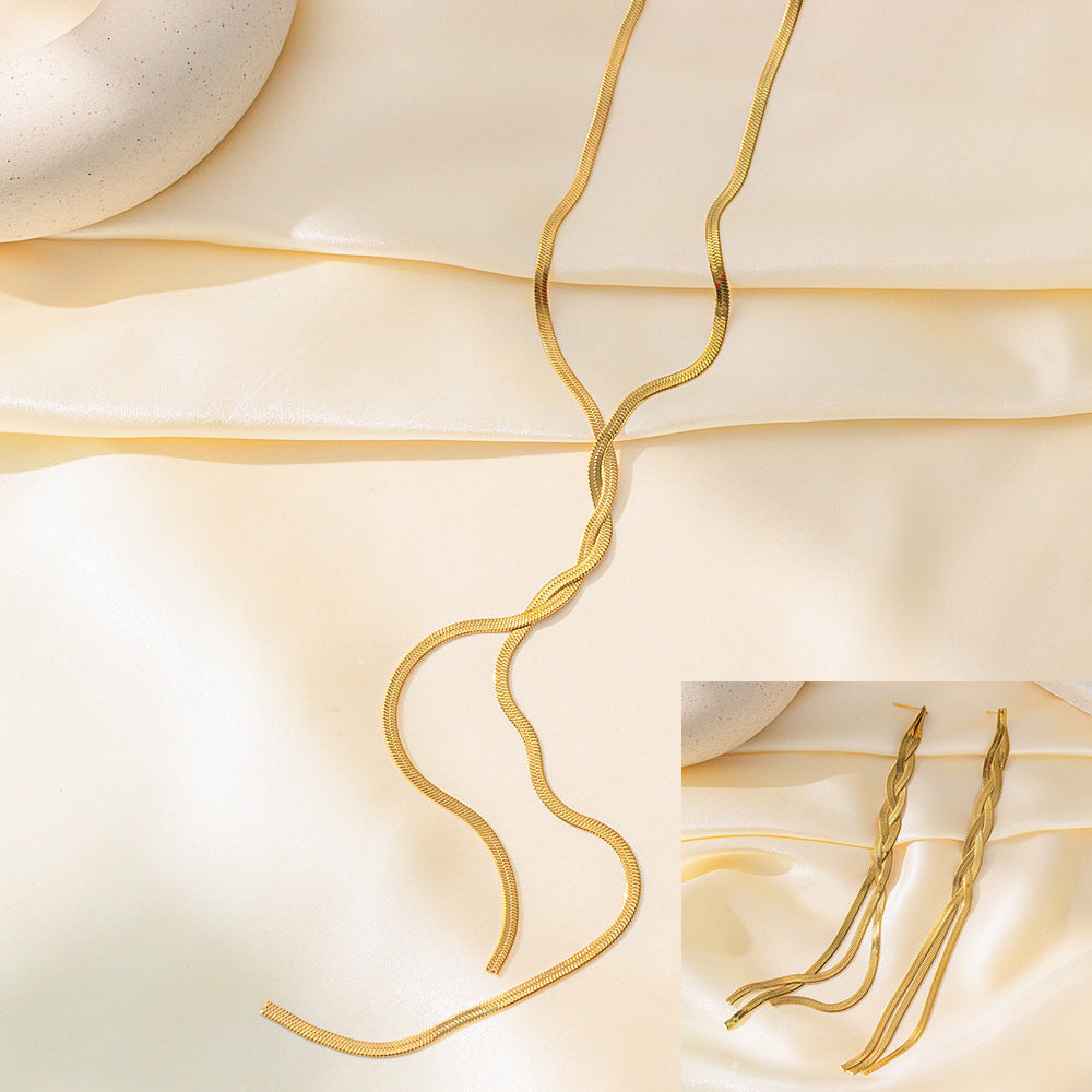 Collana in acciaio inossidabile Orecchini Gioielli da donna Completo