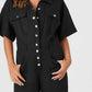 Flip Pocket Tencel Leinen Jumpsuit für Damen