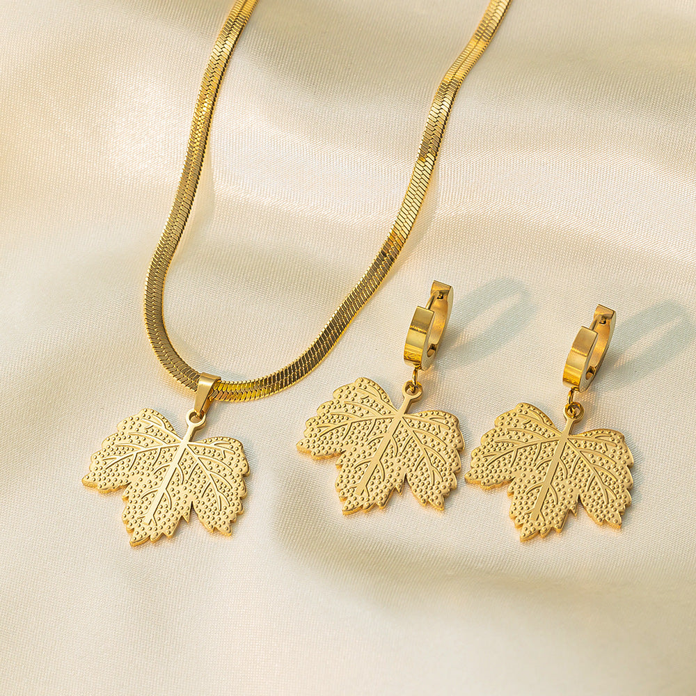 Collana in acciaio inossidabile Orecchini Gioielli da donna Completo