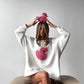 Maglione semplice con stampa a papera per donna