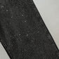 Jeans larghi da donna in cotone elasticizzato a vita alta snellenti con strass caldi