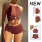 Sommer Neckholder-Bikinianzug Mode Kordelzug Design Ins Style Badeanzug für Damenbekleidung