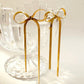 Earrings Hypoallergenic 18k Gold Plated Ribbon Bow Bowknot Earring