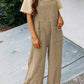 Summer Casual Solid Color Loose Overalls Womens Clothing
