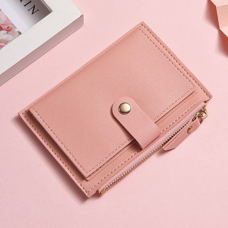 Portamonete corto con cerniera multi-slot per studenti