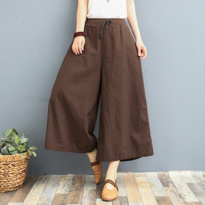 Leggings casual larghi in lino da donna