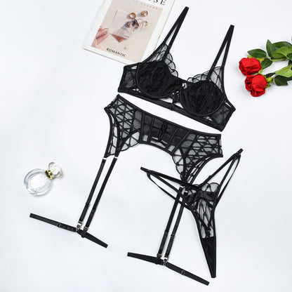 Tuta intima con giunture in rete da donna