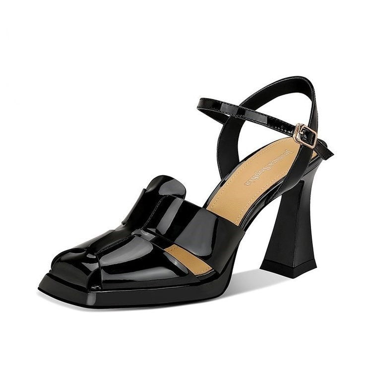 Damen Sandalen mit wasserdichter Plattform und klobigem Absatz