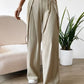 Pantaloni allacciati a vita alta, allacciati, patchwork, casual, gamba dritta