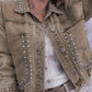 Women's Decorative Rivets Denim Jacket