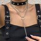 Skull Peach Heart Metal Rivet Clavicle Chain