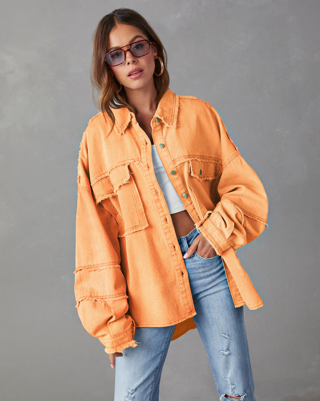 Casual Long Sleeve Denim Coat