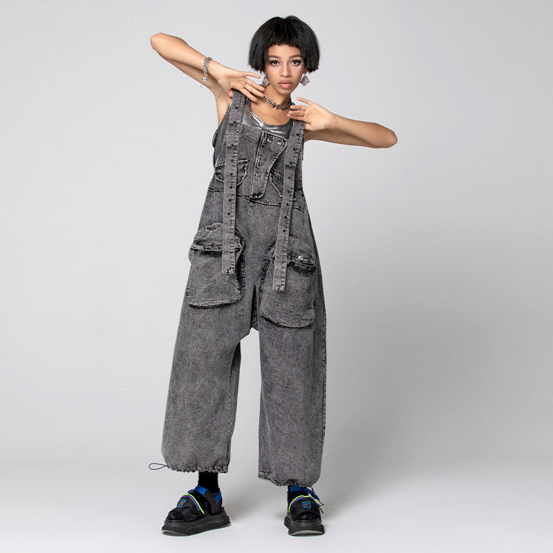 Plus Size Trendy Brand Denim Overalls Overalls