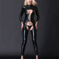 Lingerie Strap Patent Leather Jumpsuit Pole Dance