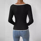 Scollo a V a righe colore a contrasto ampio taglie forti da donna