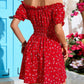 Holiday Off Shoulder Ruffle Trim High Waist Beach Dress For Women