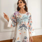 Elegantes langes Kaftankleid mit Blumendruck