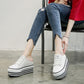 Pantofole da donna con punta tonda e lacci, scarpe con plateau