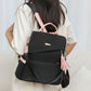 Simple Solid Color Backpack Women's Fashion Travel Backpack