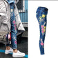 High-rise Slim-fit Straight-leg Jeans With Front And Back Embroidery