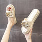 Women's Classic Style Temperament Flip-flops Beige Platform