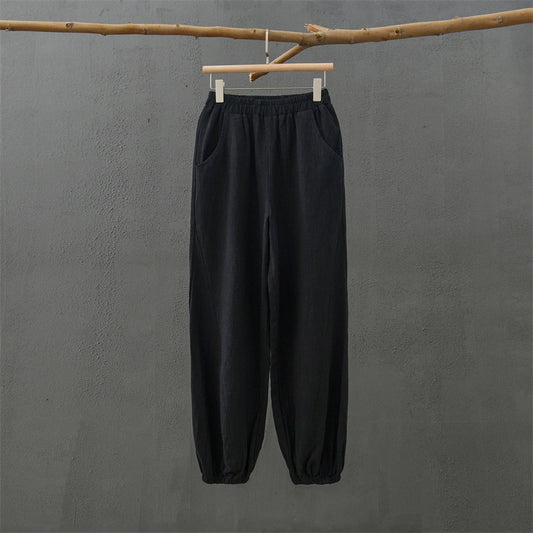 Cotton And Linen Women's Casual Trousers