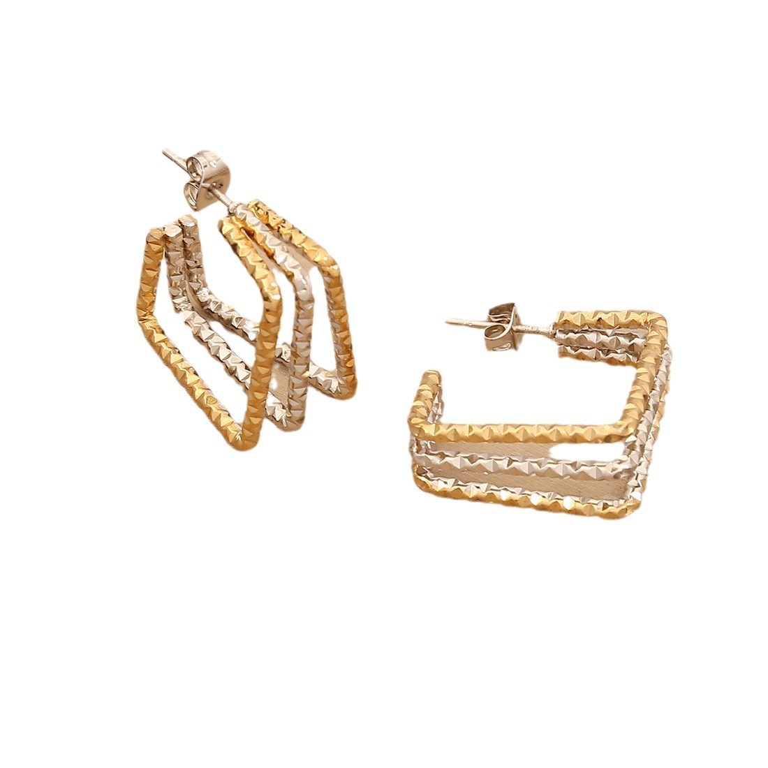 Orecchini lineari personalizzati in acciaio inossidabile