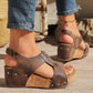Sandalen mit Reißverschluss und Keilabsatz für Damen, leichte, höhenverstärkende Schuhe, modische, lässige Sandalen