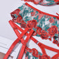 Completo da donna in tre pezzi con ricamo a forma di rosa