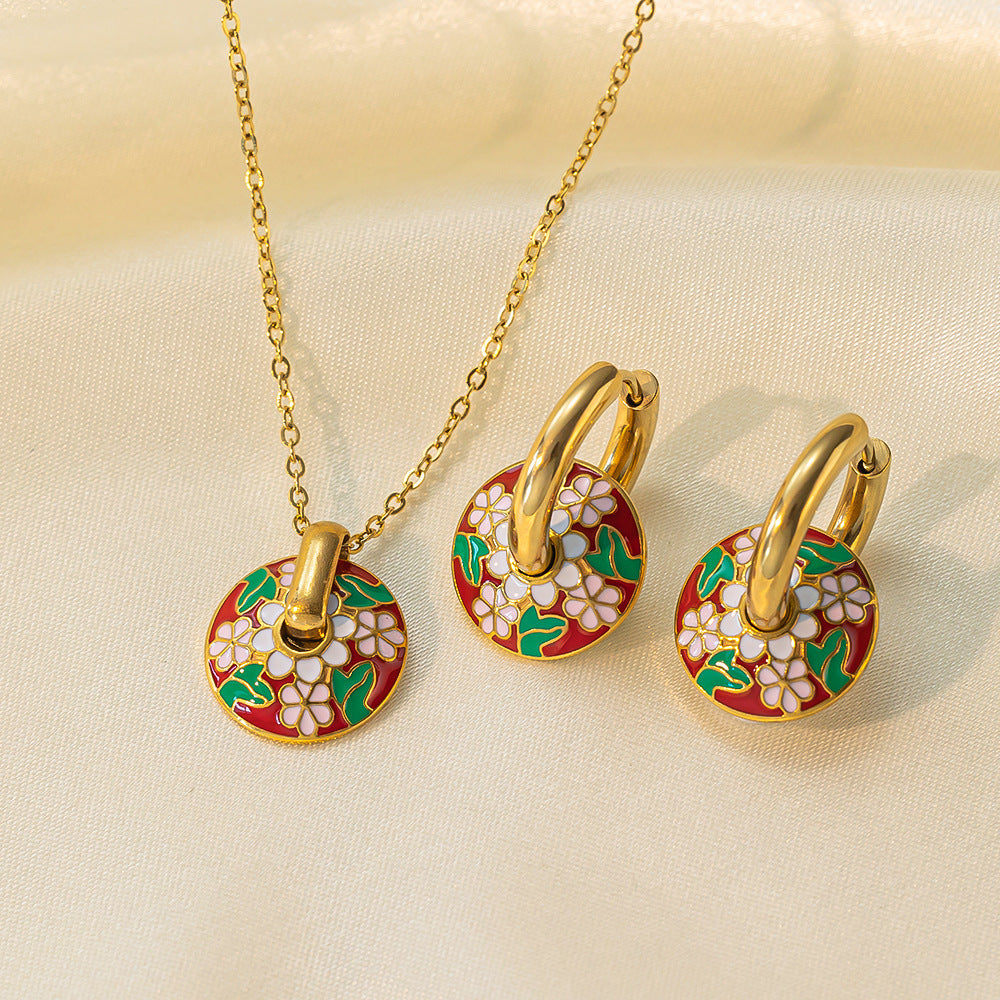 Collana in acciaio inossidabile Orecchini Gioielli da donna Completo