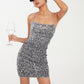 Abito corto con bretelle in paillettes francese, estivo, sexy, aderente, con gonna aderente sui fianchi per abbigliamento da donna