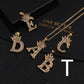 Micro-inlaid Colorful Zircon Hip-hop Personality 26 Letters Pendant Necklace