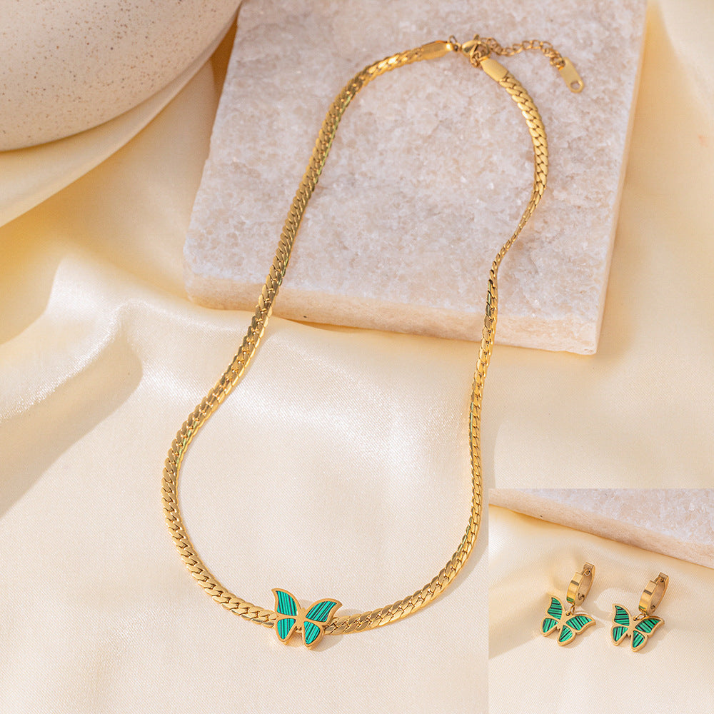 Collana in acciaio inossidabile Orecchini Gioielli da donna Completo