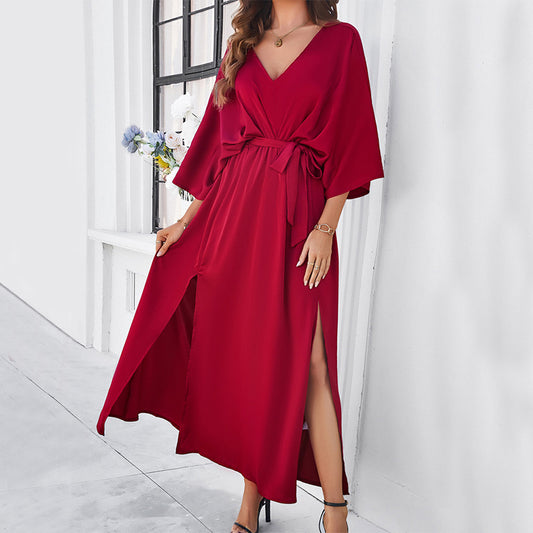 Fashion Bat Sleeve Long-sleeved dress