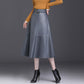 Lederrock Damen A-Linie Faltenrock mit hoher Taille