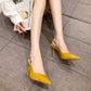 Fashionable And Comfortable Patent Leather Stitching Snake Print Pointed Toe Stiletto Shoes