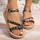 Übergröße Damenschuhe Modische flache Sandalen mit dünnem Riemen