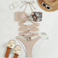 Sexy Bikini mit Schnürung und Schlitz für Damen