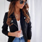 Reversjacke mit Reißverschluss und Taschen Ins Fashion Langarm-Kurzoberteile Damenbekleidung