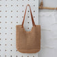 Borsa a mano in paglia leggera intrecciata a maglia cava casual da spiaggia