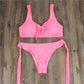 Costume da bagno da donna con reggiseno a fascia e spacco a tubo