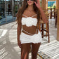 3D Flower Split Damen Badeanzug Dreiteiliger Bikini
