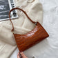 Embossed Underarm Stone Pattern Candy Color Shoulder Bag