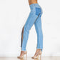 Shascullfites Women Split Straight Jeans