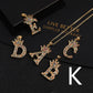 Micro-inlaid Colorful Zircon Hip-hop Personality 26 Letters Pendant Necklace