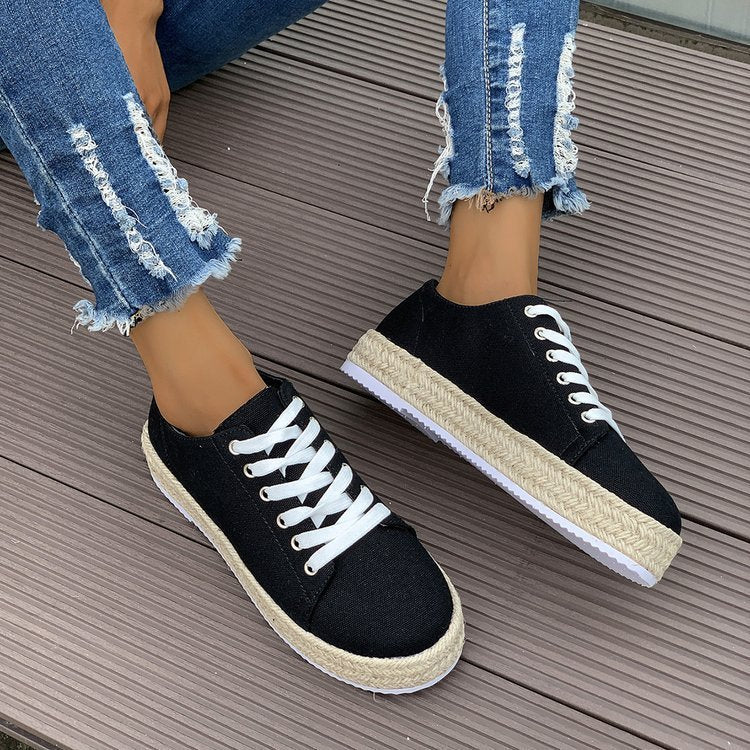 Scarpe basse da donna comode con plateau, moda, personalità, tessuto, casual, pompe