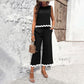 Completo con stampa Summer Wave, top senza maniche e pantaloni dritti